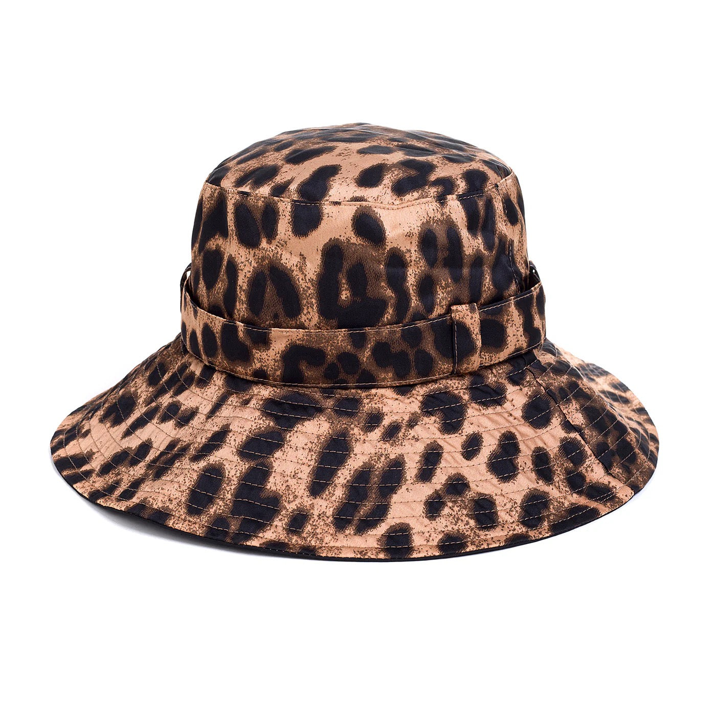 Park Lane Leopard Waterproof Bucket Hat - Latte