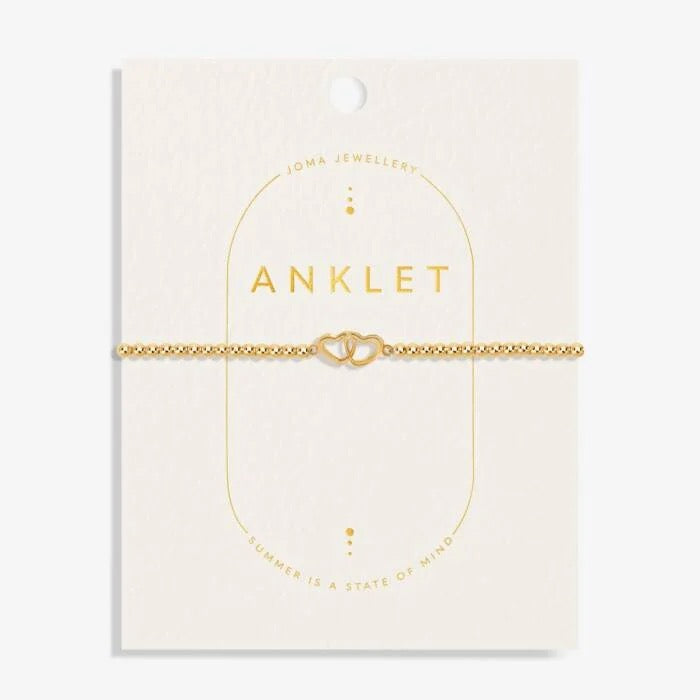 Joma Jewellery - Gold Linked Heart Stretch Anklet