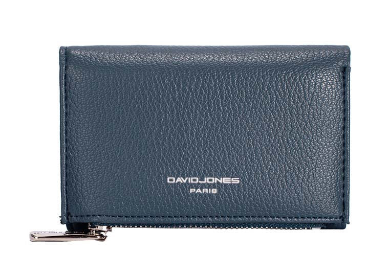 David Jones (DJ0087) Small Zip Pocket & Tri-Fold Purse - Bearing Sea Blue