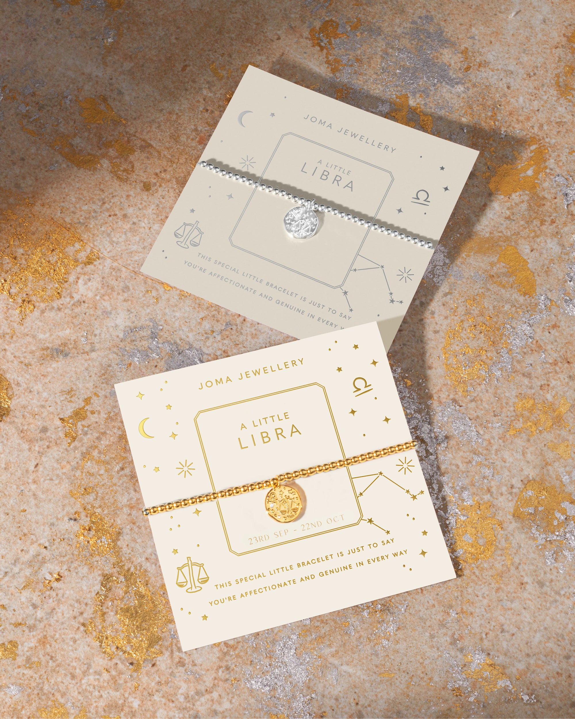 Joma Jewellery - Starsign A little LIBRA Silver Disc Bracelet