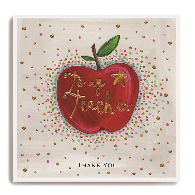 Janie Wilson - Teacher Thank You Red Apple Small Card