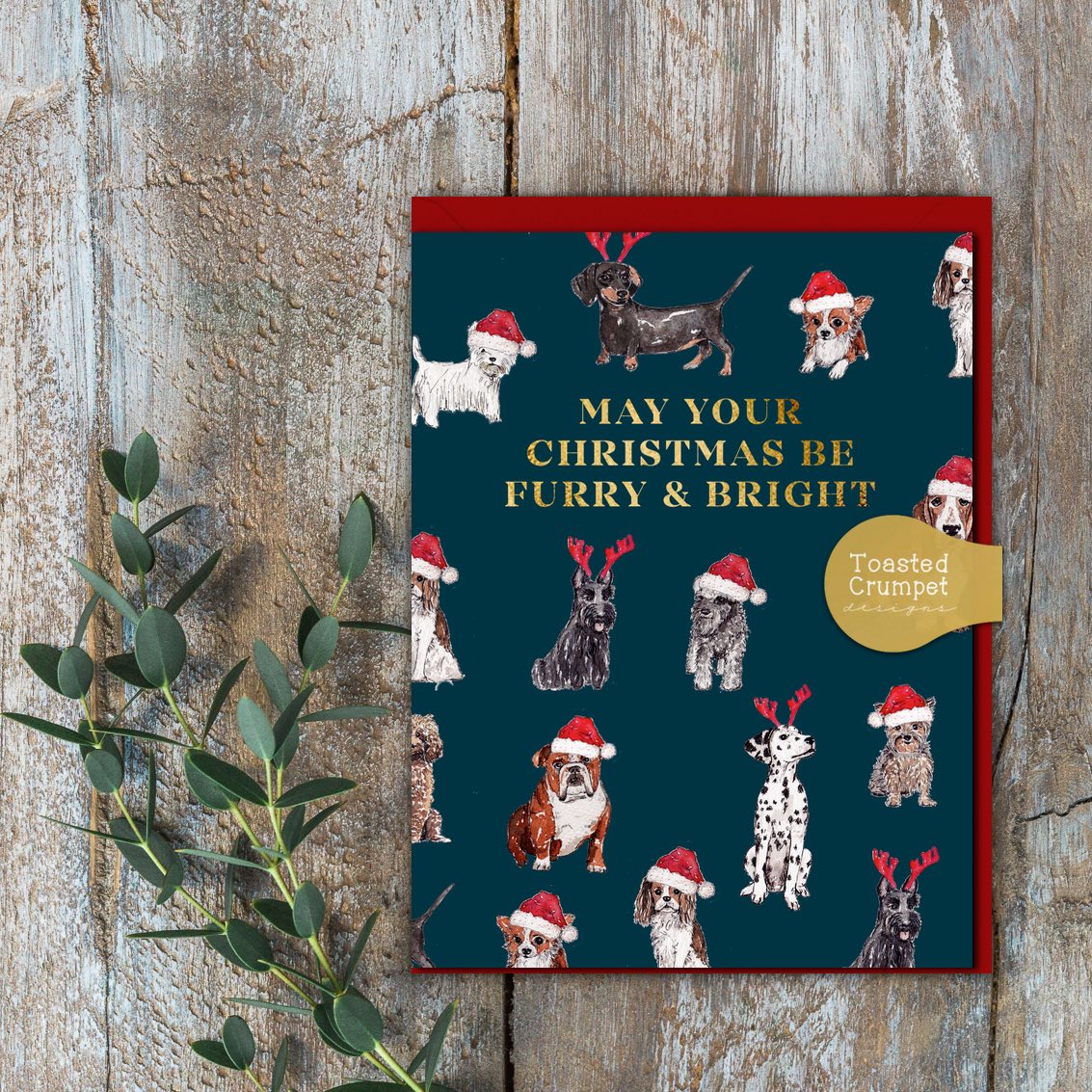 Toasted Crumpet Furry & Bright Christmas Mini Card