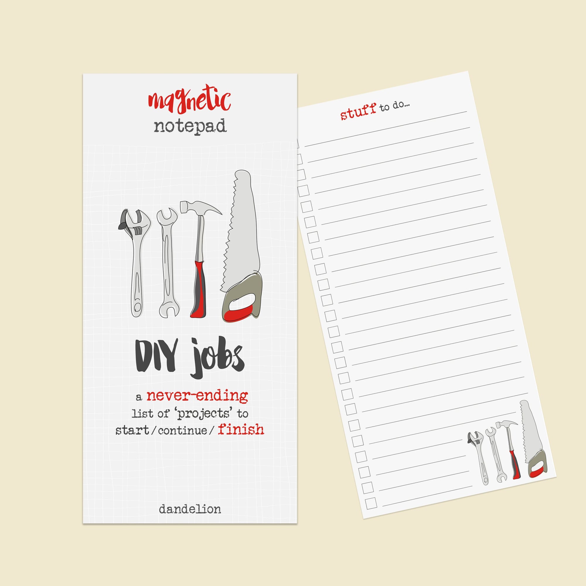 Dandelion Stationery - Magnetic Notepad - DIY Jobs