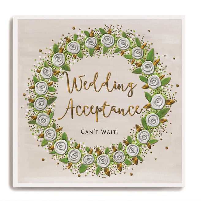 Janie Wilson - Wedding Acceptance Floral Wreath Small Card