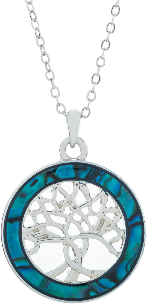 Byzantium Paua Shell Necklace - Tree of Life Disc