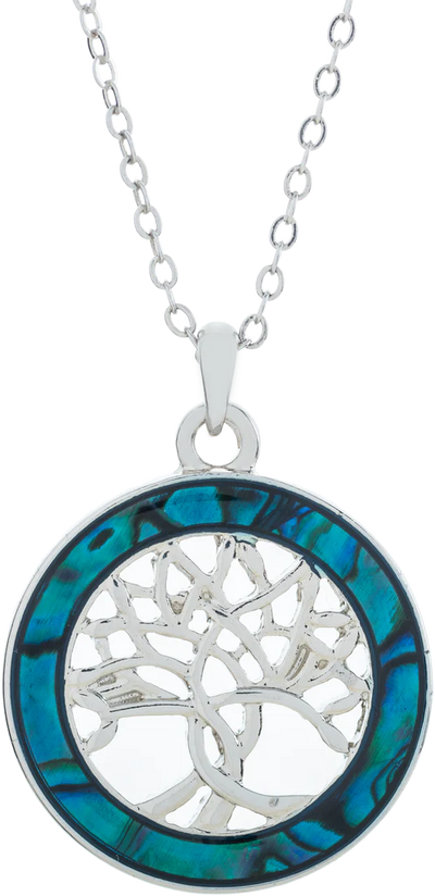 Byzantium Paua Shell Necklace - Tree of Life Disc