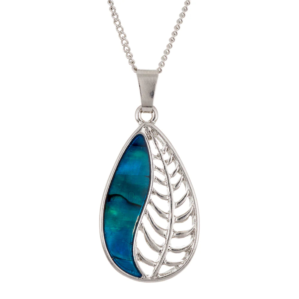Byzantium Paua Shell Pendant - Leafy Filigree