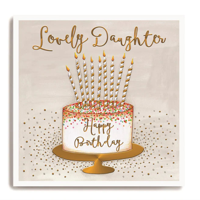Janie Wilson - Birthday Daughter Cake with Candles Card
