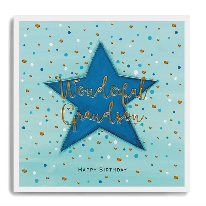 Janie Wilson - Wonderful Grandson Star Birthday Card