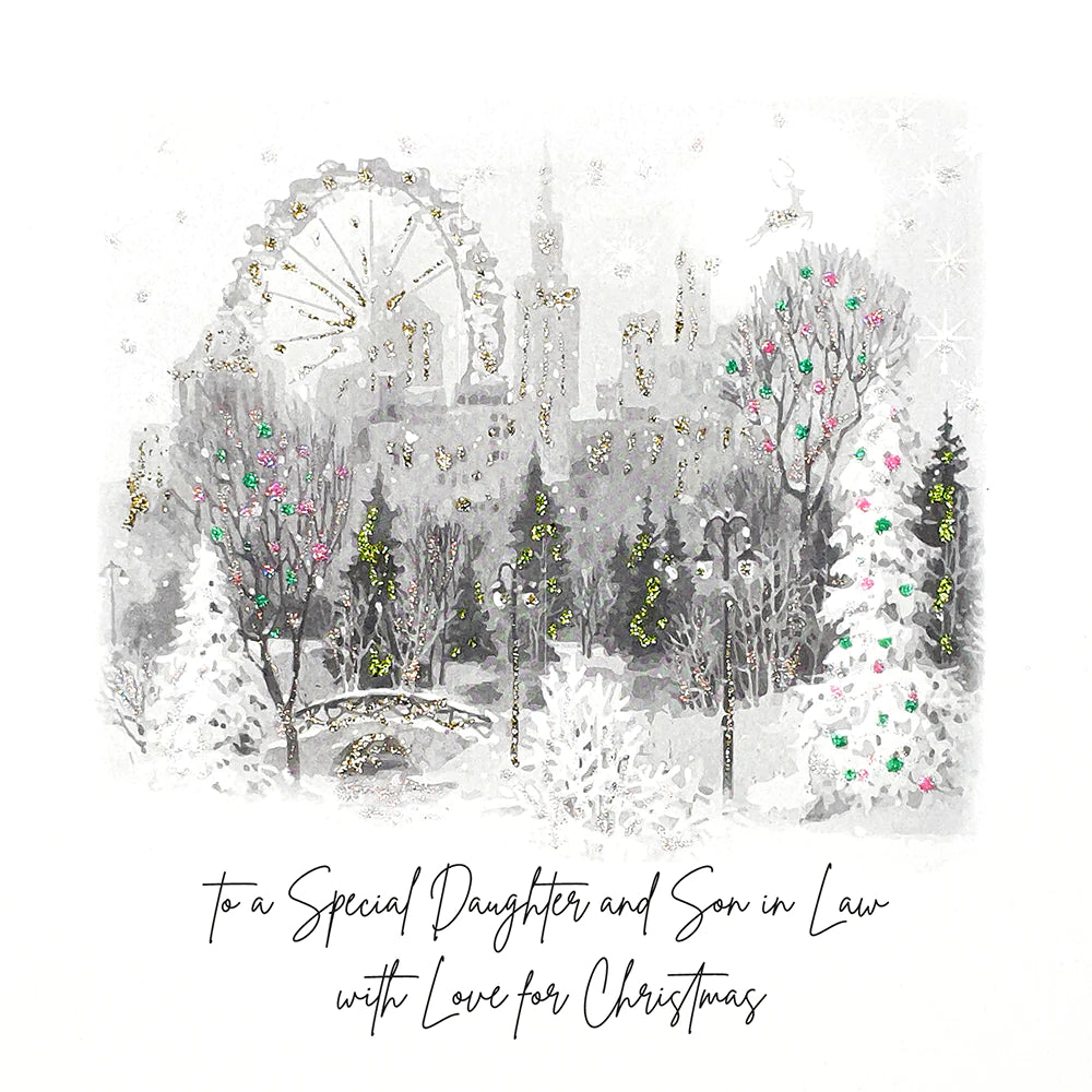 Five Dollar Shake -Special Daughter & Son-in-Law Cityscape Christmas Card