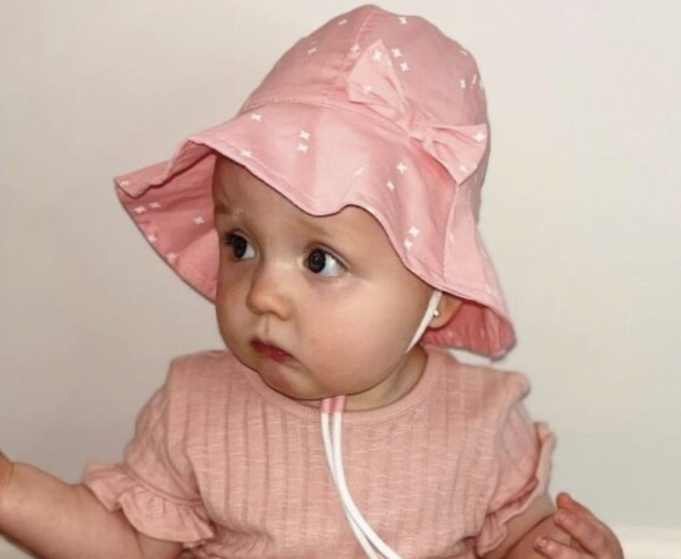 Ziggle Stars Print Pink Children's Sun Hat