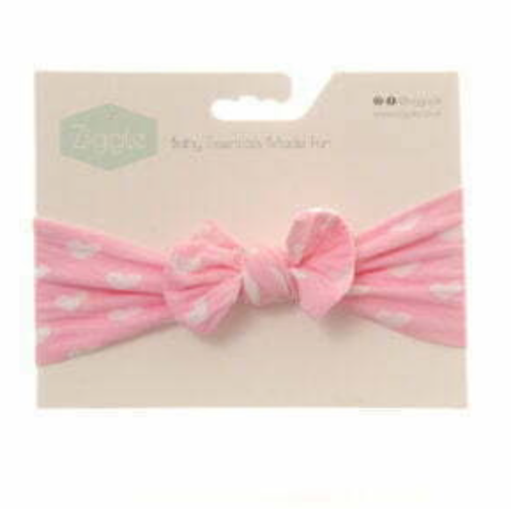 Ziggle Pink & White Hearts Headband
