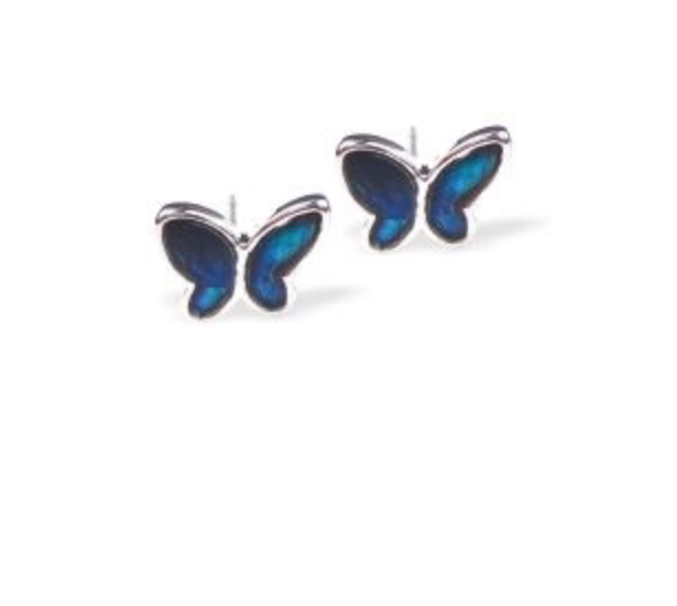 Byzantium Paua Shell Stud Earrings - Butterfly