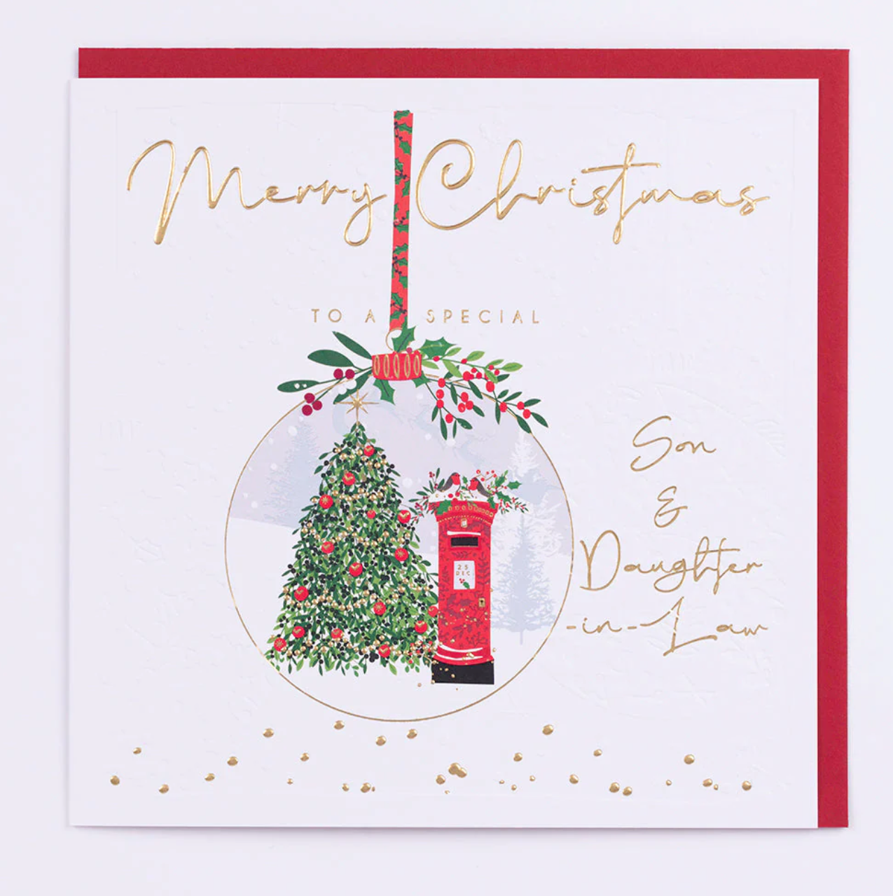 Belly Button Son & Daughter-in-Law Bauble Large Christmas Card