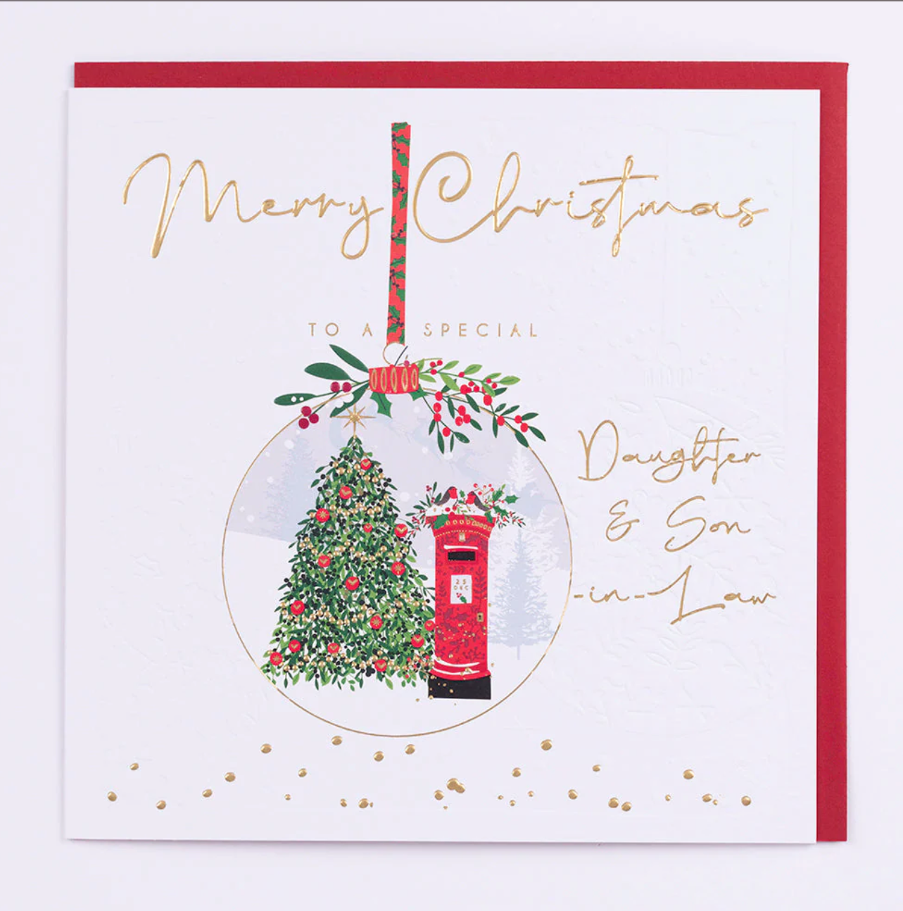 Belly Button Special Daughter & Son-in-Law Bauble Christmas LARGE Card
