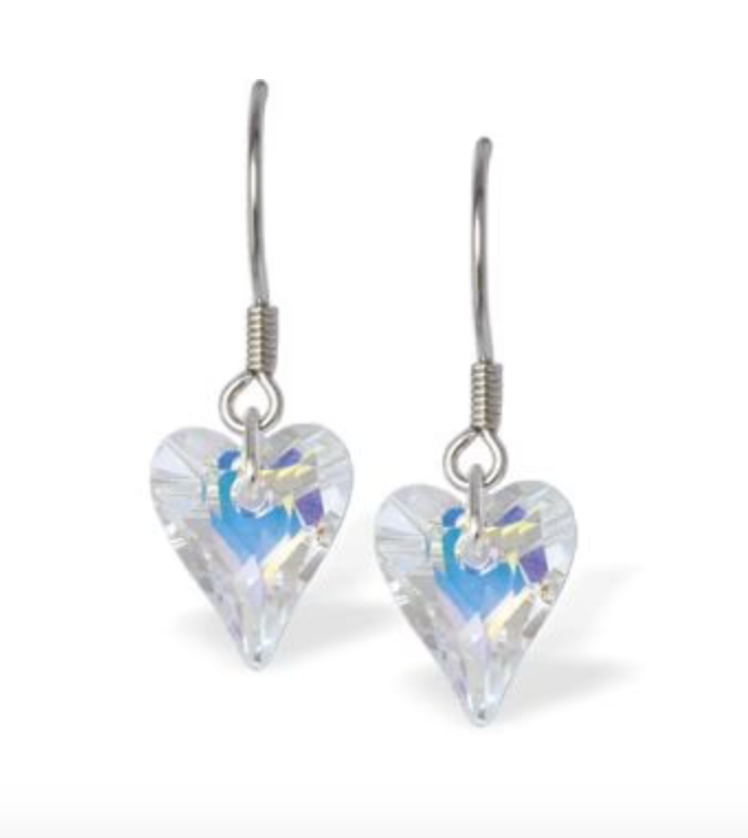 Byzantium Austrian Crystal Earrings - Wild Heart - Crystal AB