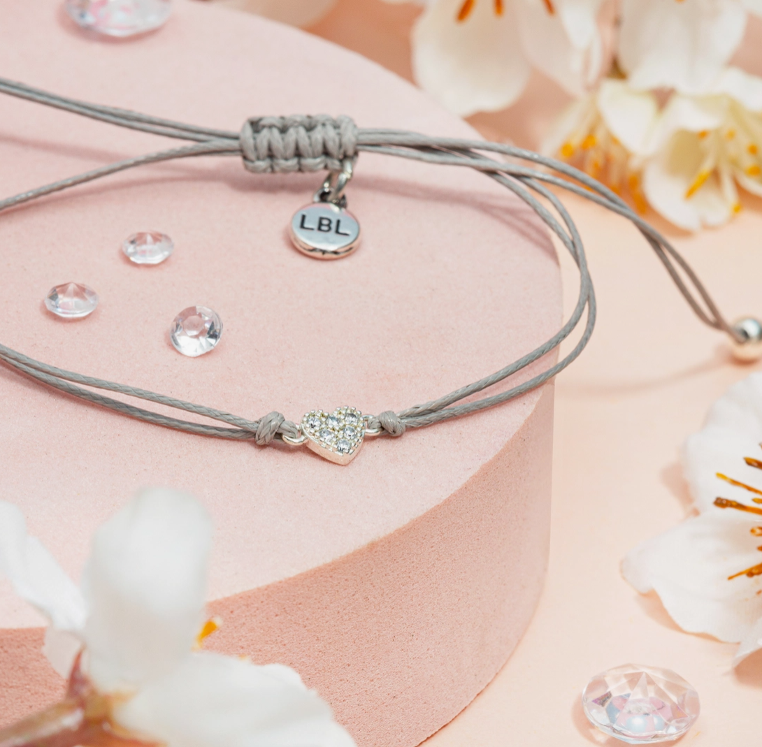 Letterbox Love Pave Cord Bracelet - I Love You to the Moon & Back
