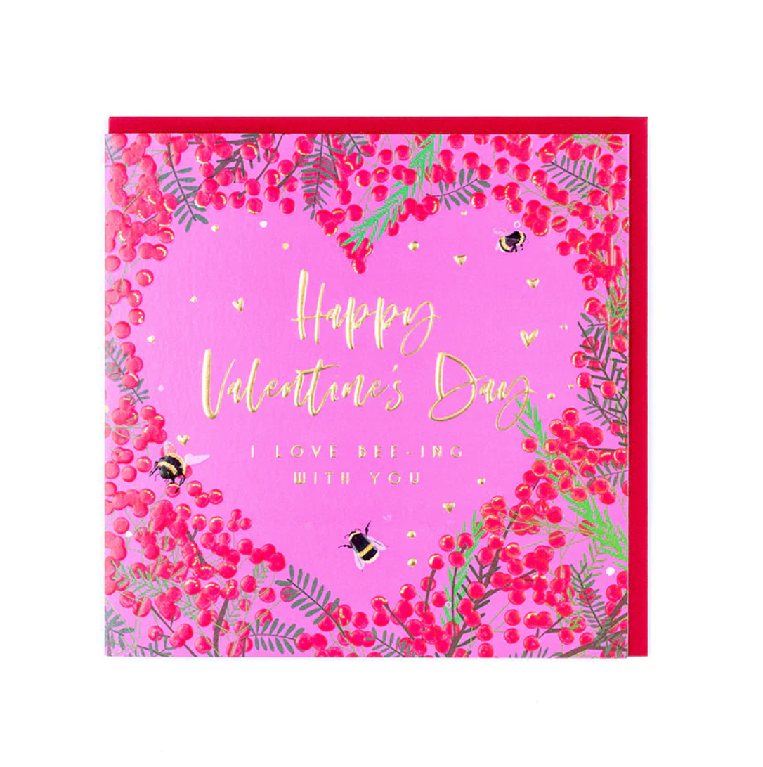 Belly Button Happy Valentines Day I love Bee-ing With You Card