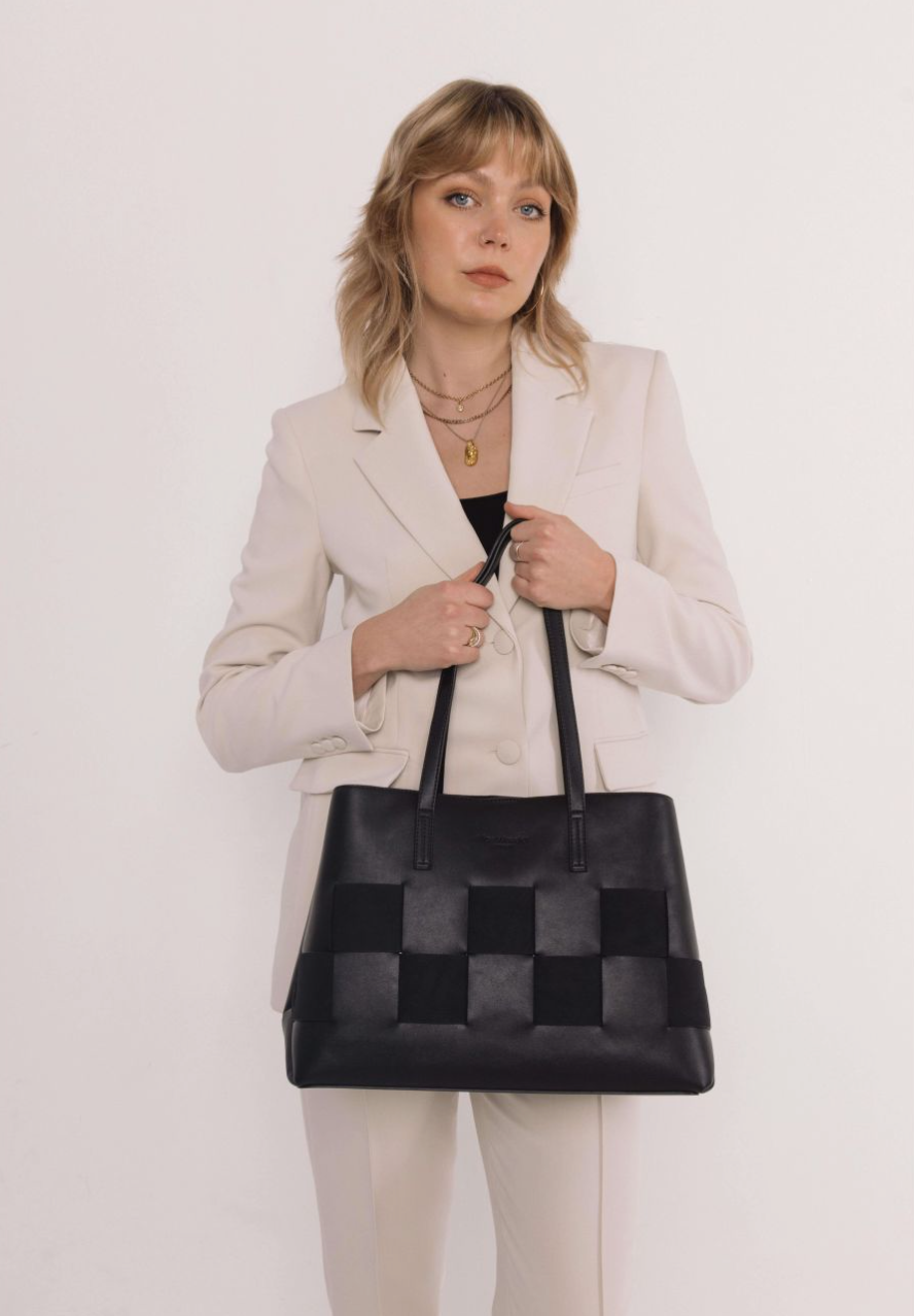 Alice Wheeler Milan Tote Handbag - Nappa Collection - Black