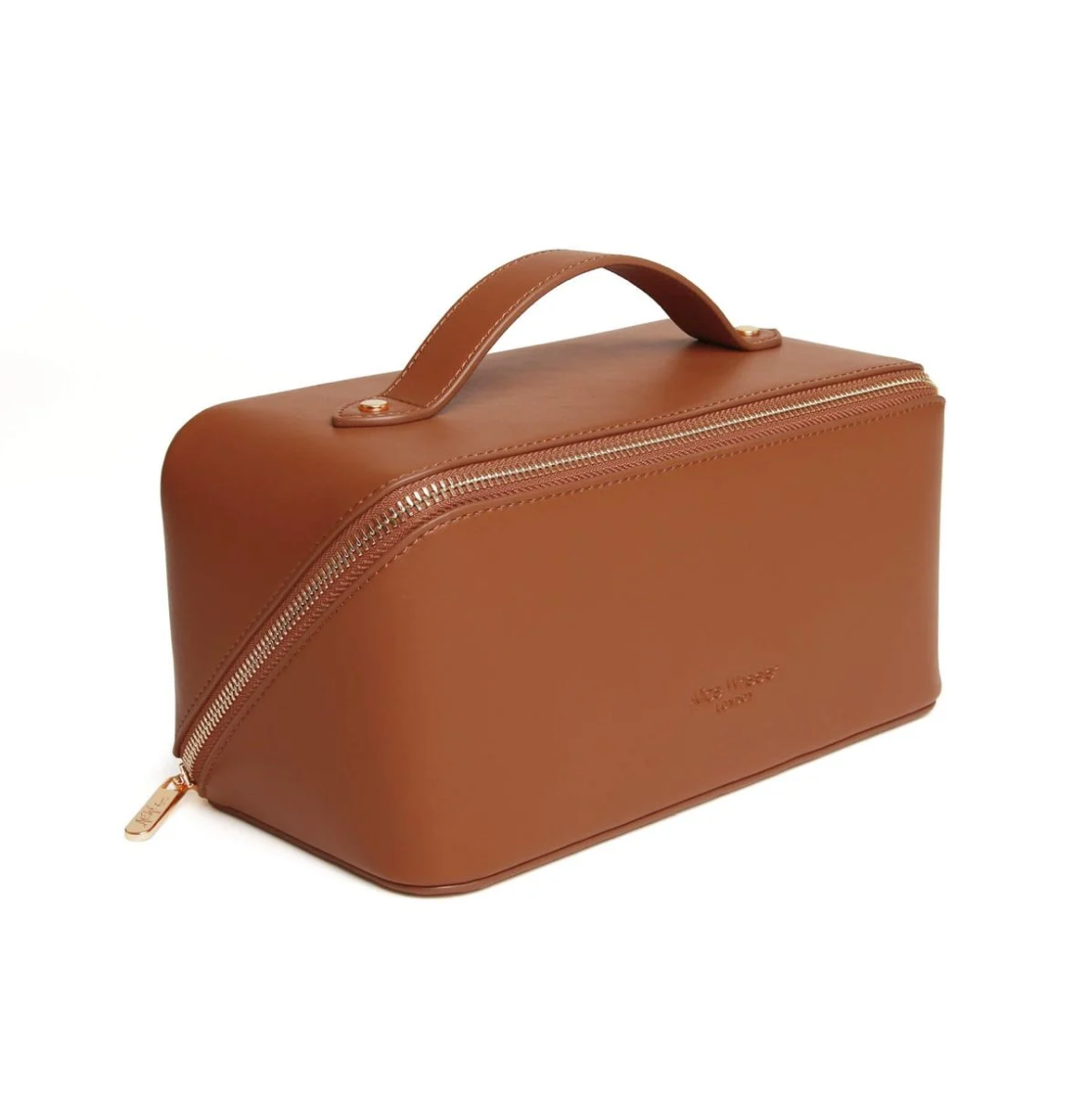 Alice Wheeler Medium Nappa Train Beauty Case - Tan