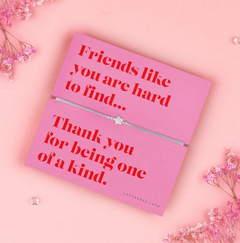 Letterbox Love - Friends Like You - Heart Cord Bracelet