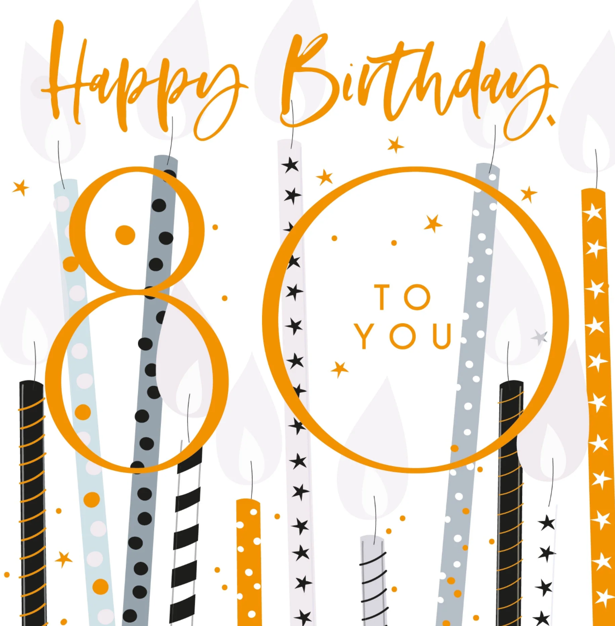 Belly Button 80th Birthday Balloons Card