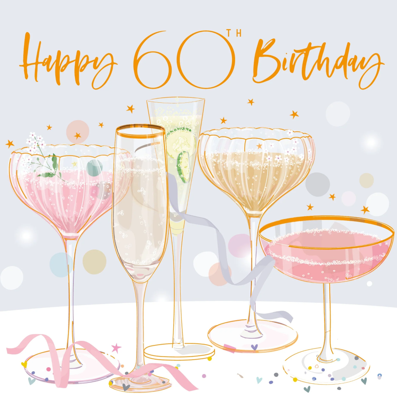 Belly Button 60th Birthday Party Drinks Pastels Card