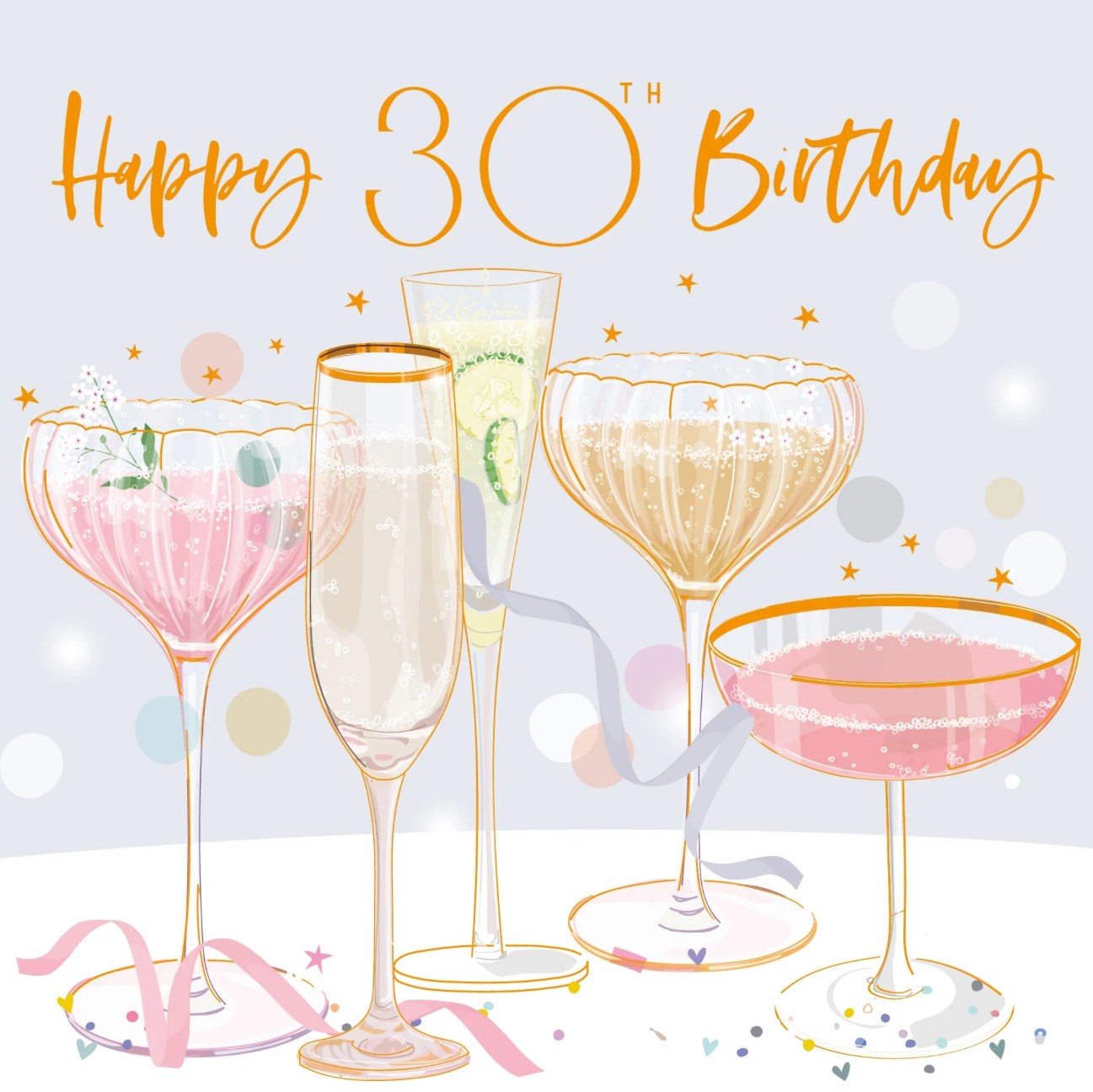 Belly Button 30th Birthday Party Drinks Pastels Card