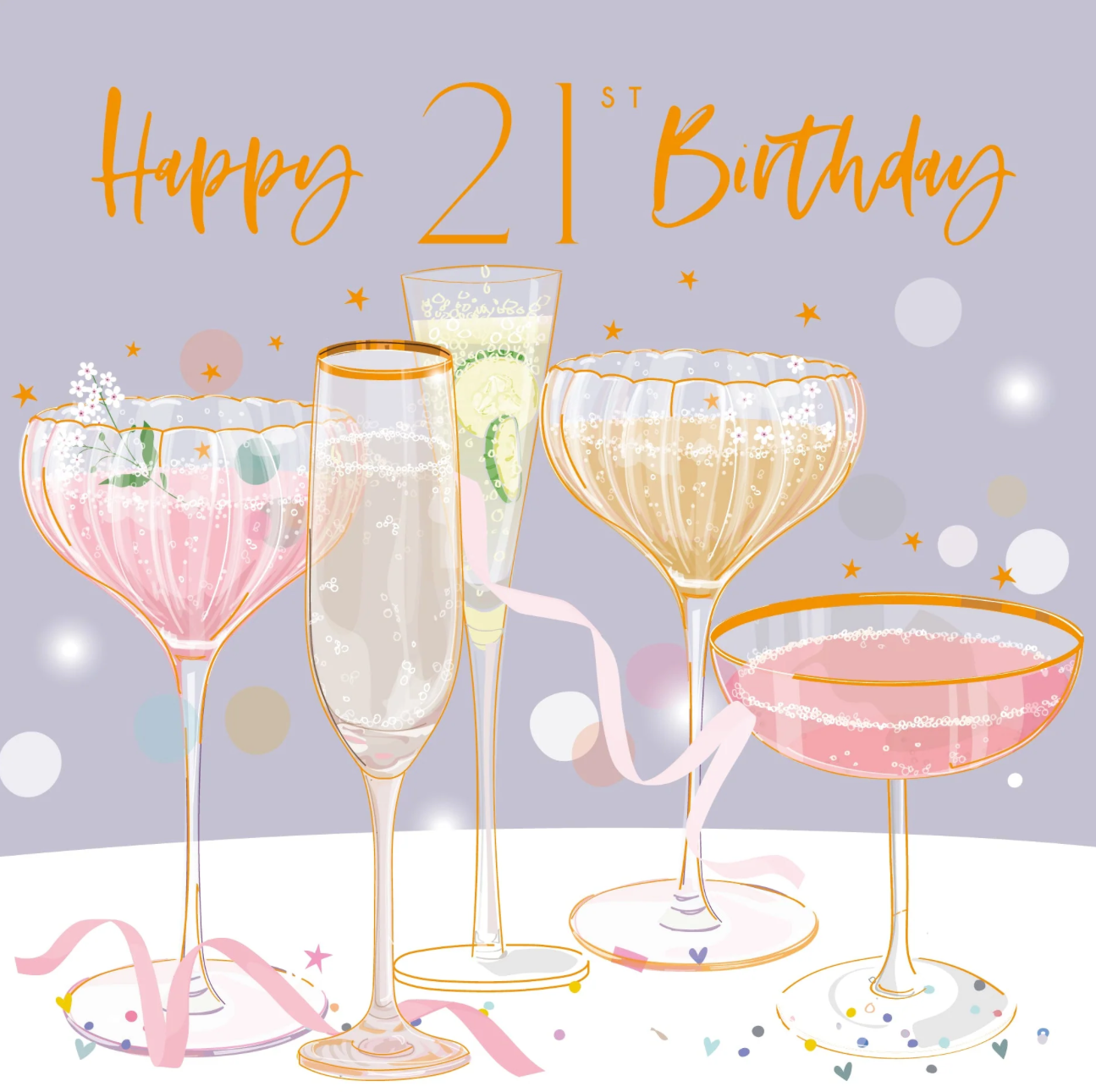 Belly Button 21st Birthday Party Drinks Pastels Card