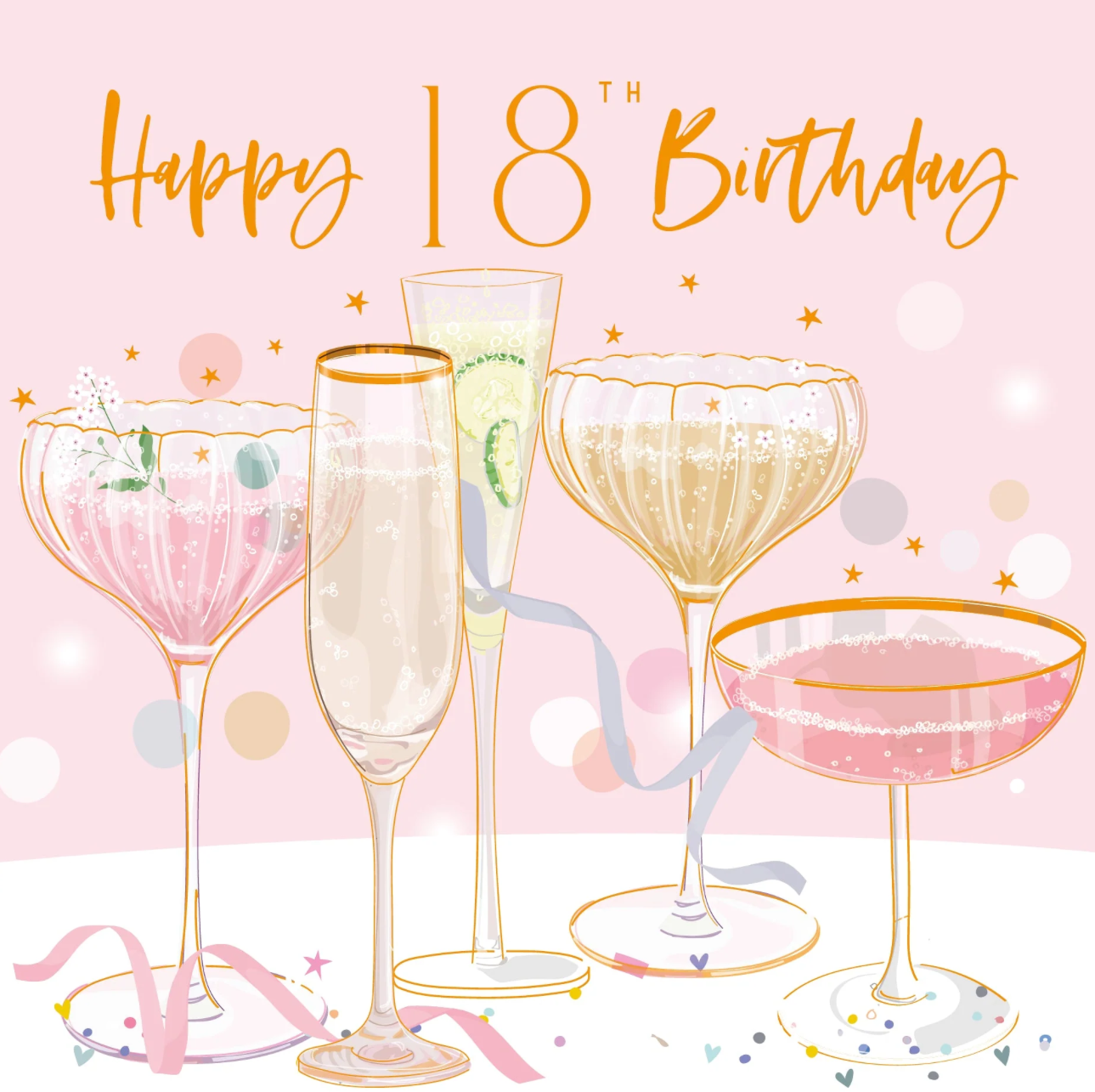 Belly Button 18th Birthday Party Drinks Pastels Card