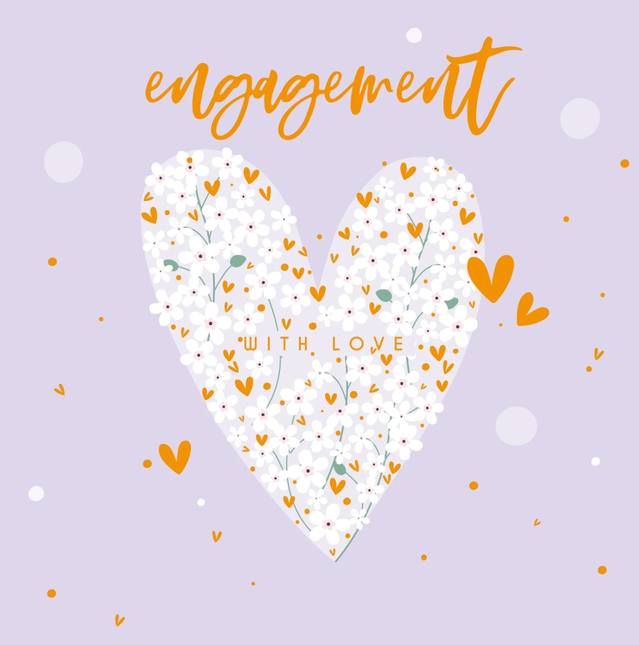 Belly Button Lilac Floral Heart Engagement Card