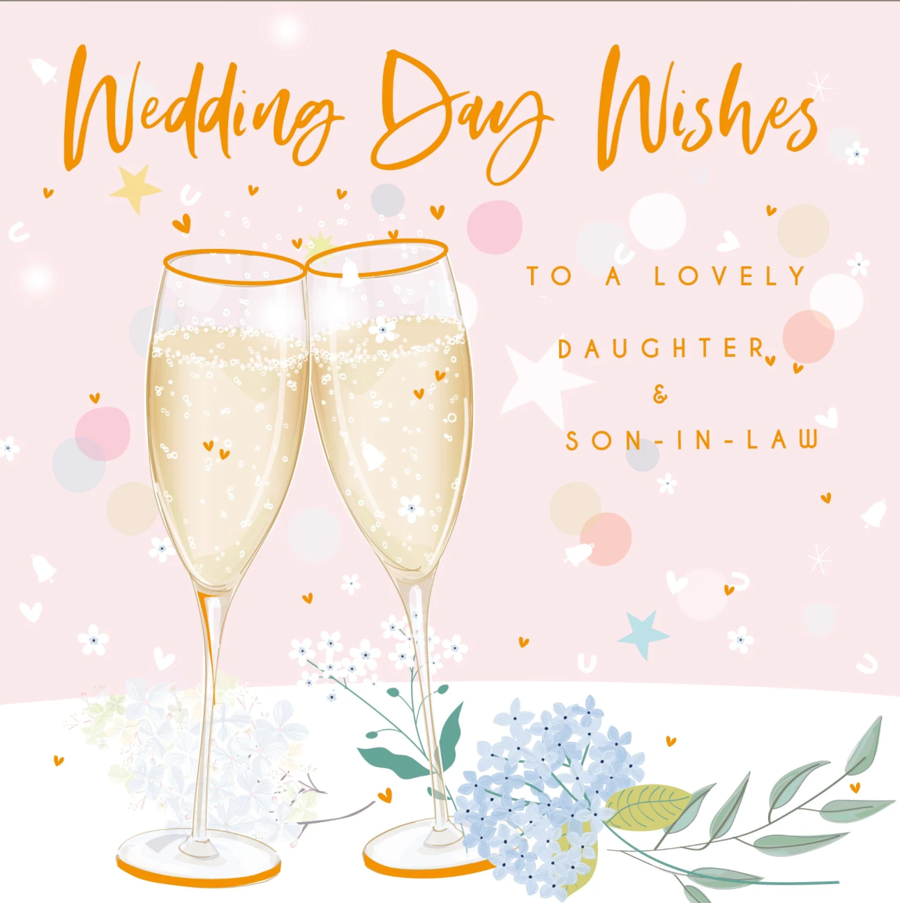 Belly Button Daughter & Son-in-Law Pink Glasses Wedding Card