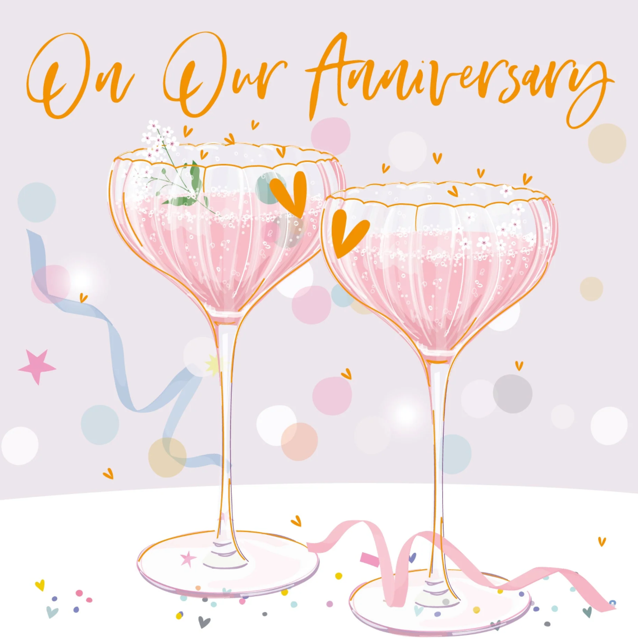 Belly Button Our Anniversary Drinks Pastel Card