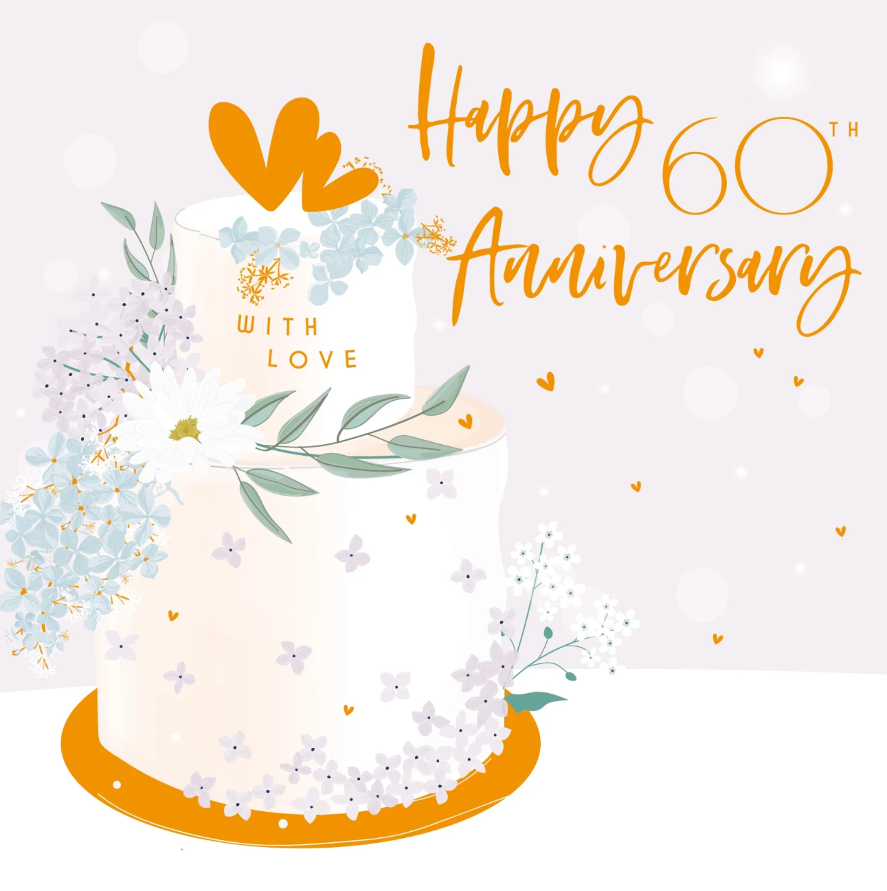 Belly Button Happy 60th Anniversary Cake Card