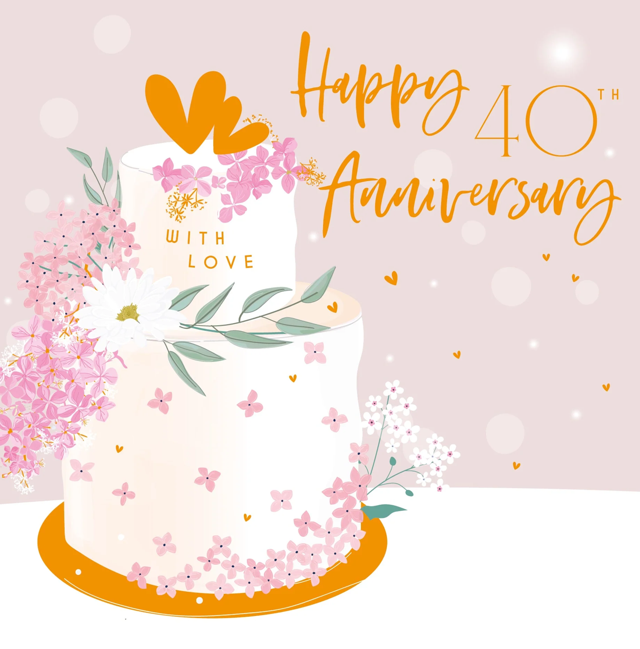 Belly Button Happy 40th Anniversary Cake Card