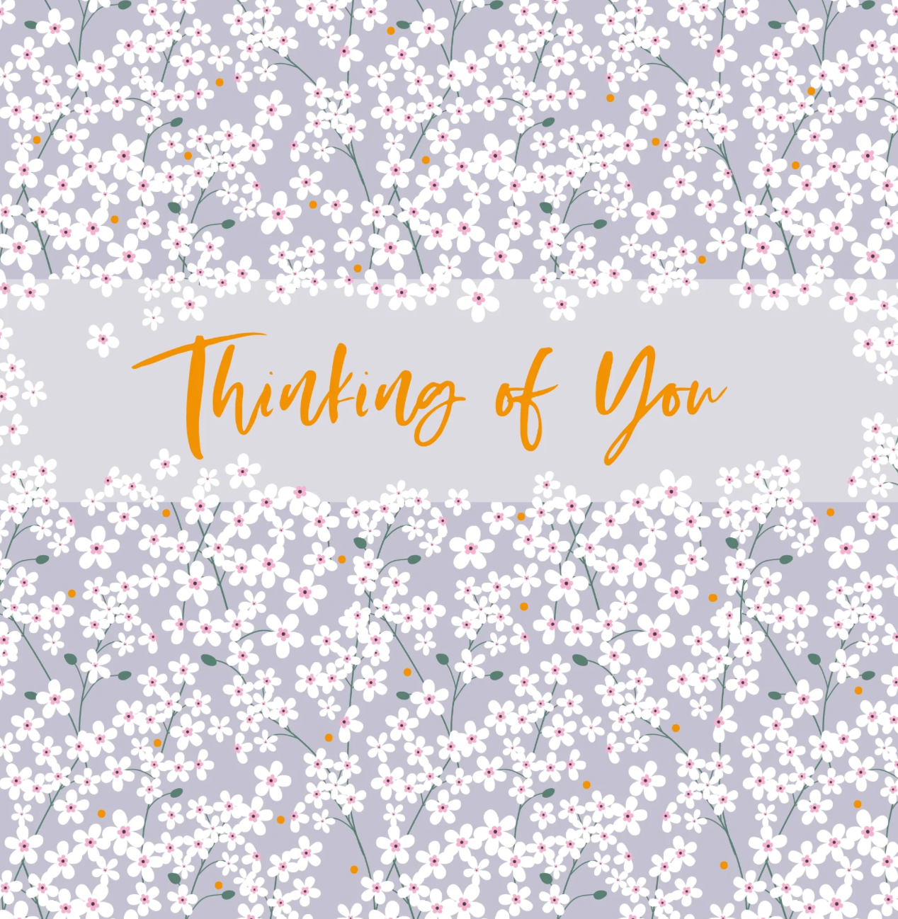 Belly Button Thinking Of You Ditsy Floral Lilac Card