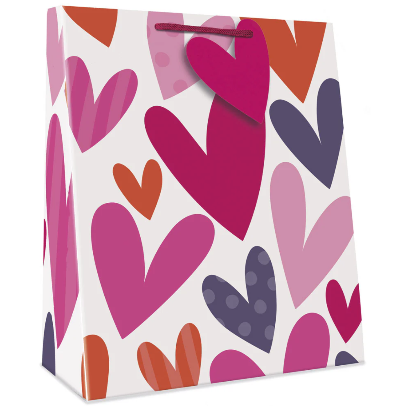 Belly Button Multi Hearts Large Portrait Gift Bag