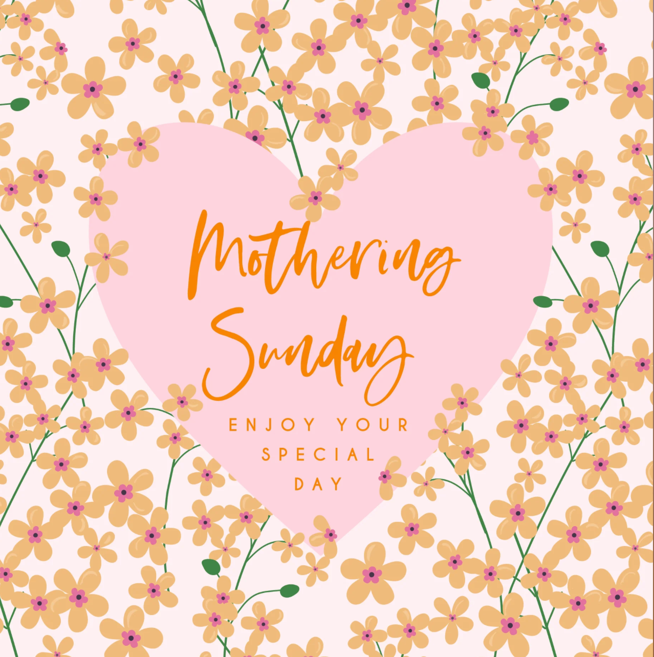 Belly Button Mothering Sunday Yellow Ditsy Floral Card
