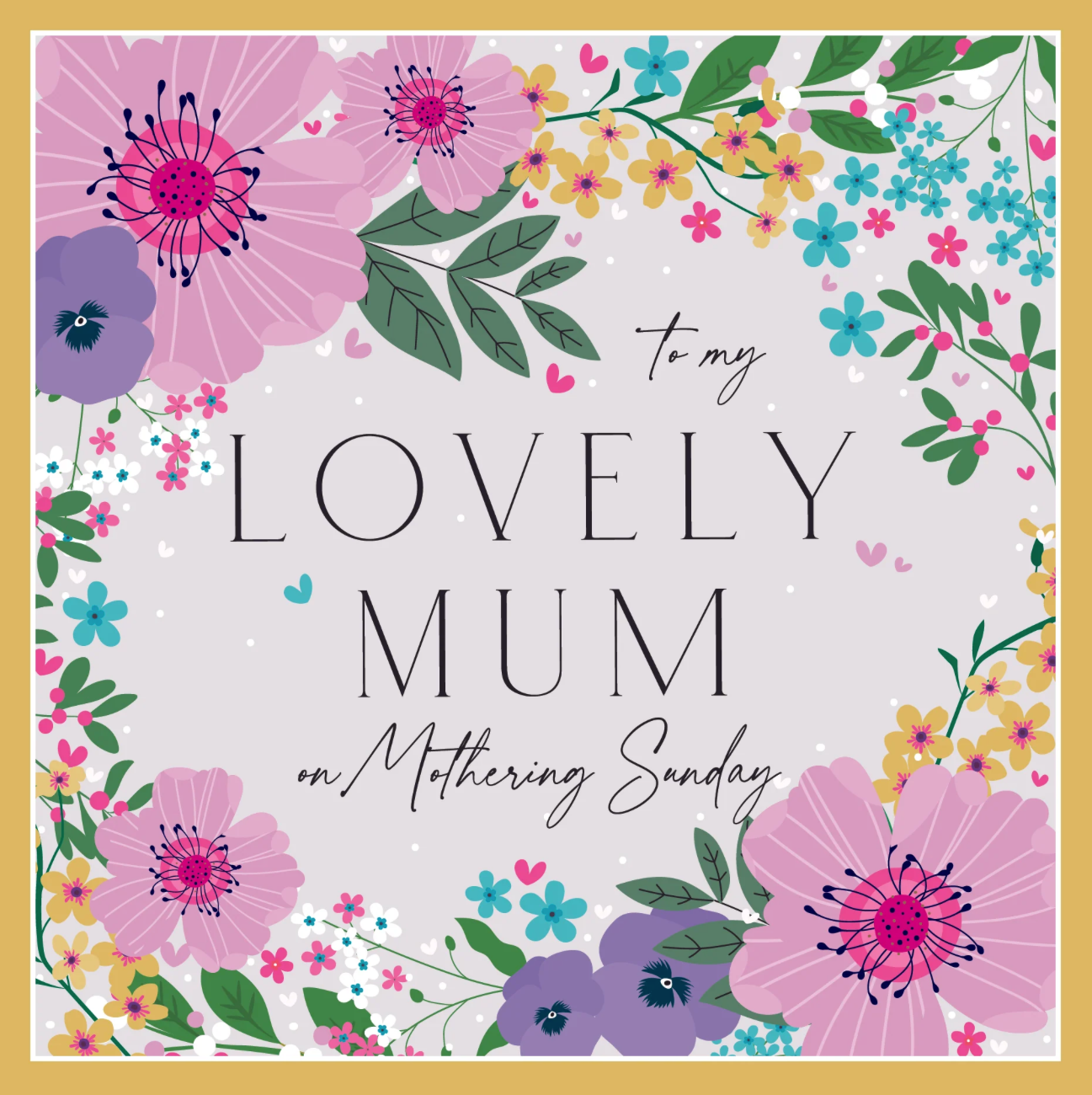Belly Button To my Lovely Mum on Mothering Sunday Multi Floral Card