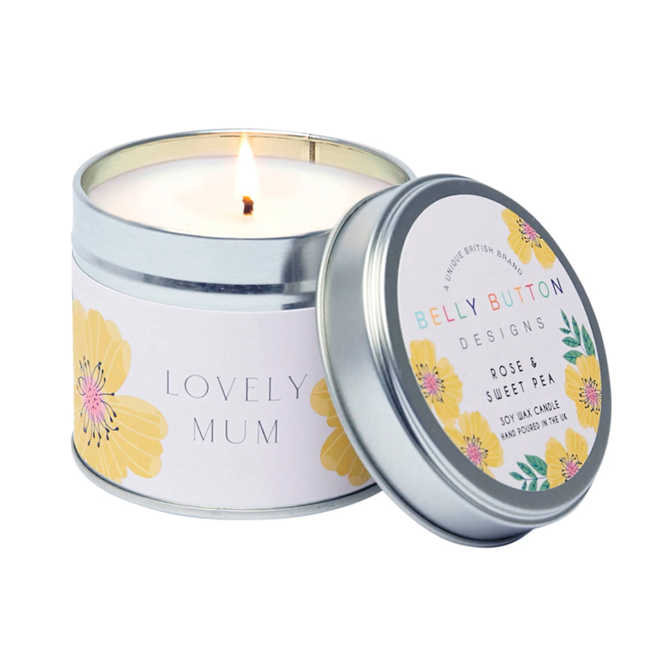 Belly Button Lovely Mum - Rose & Sweet Pea - Soy Wax Tinned Candle