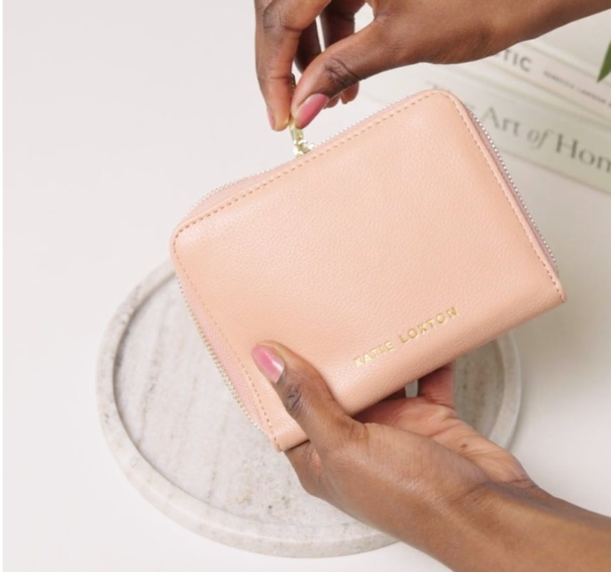 Katie Loxton Slim Travel Jewellery Case -Love You Mum - Peony Blush Pink