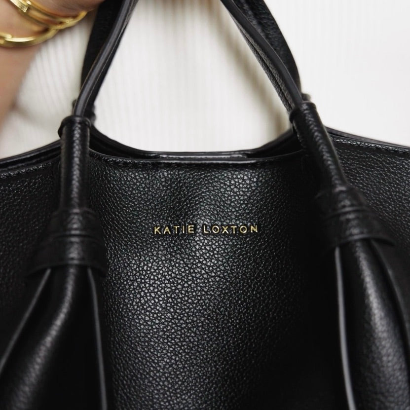 Katie Loxton Celina Small Tote Handbag - Faux Leather - Black