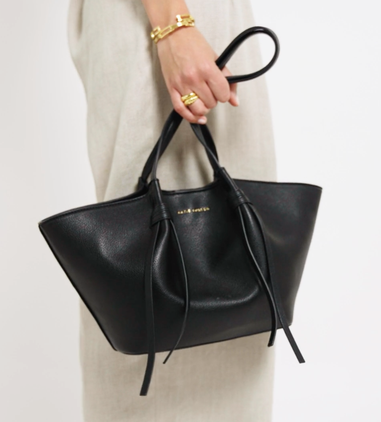 Katie Loxton Celina Small Tote Handbag - Faux Leather - Black