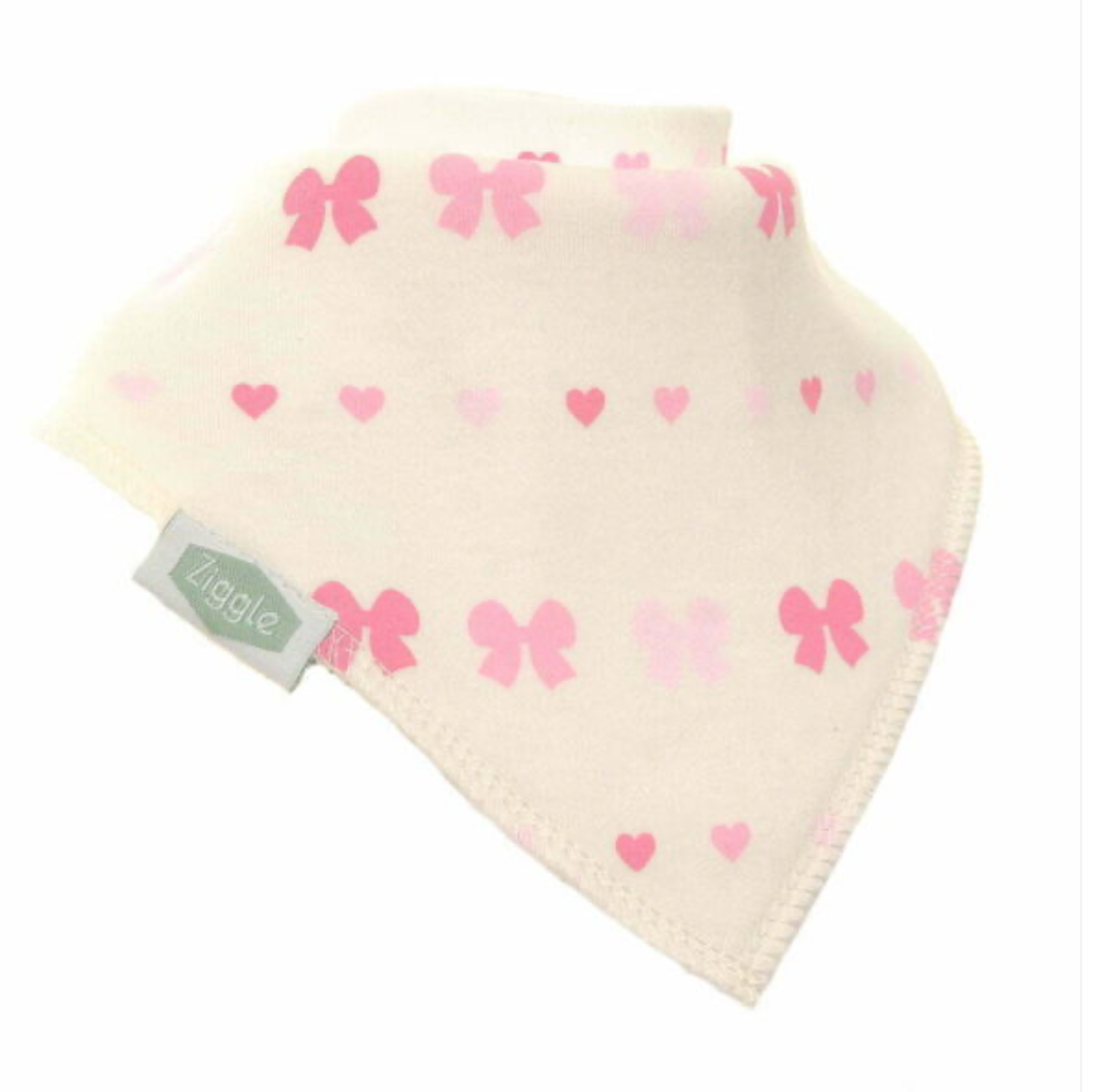 Ziggle Hearts & Bows Dribble Bib