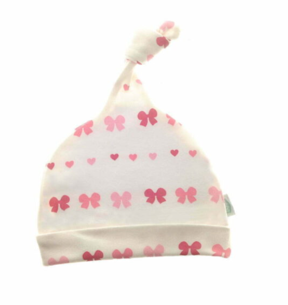 Ziggle Pink Hearts & Bows Stars Cotton Hat