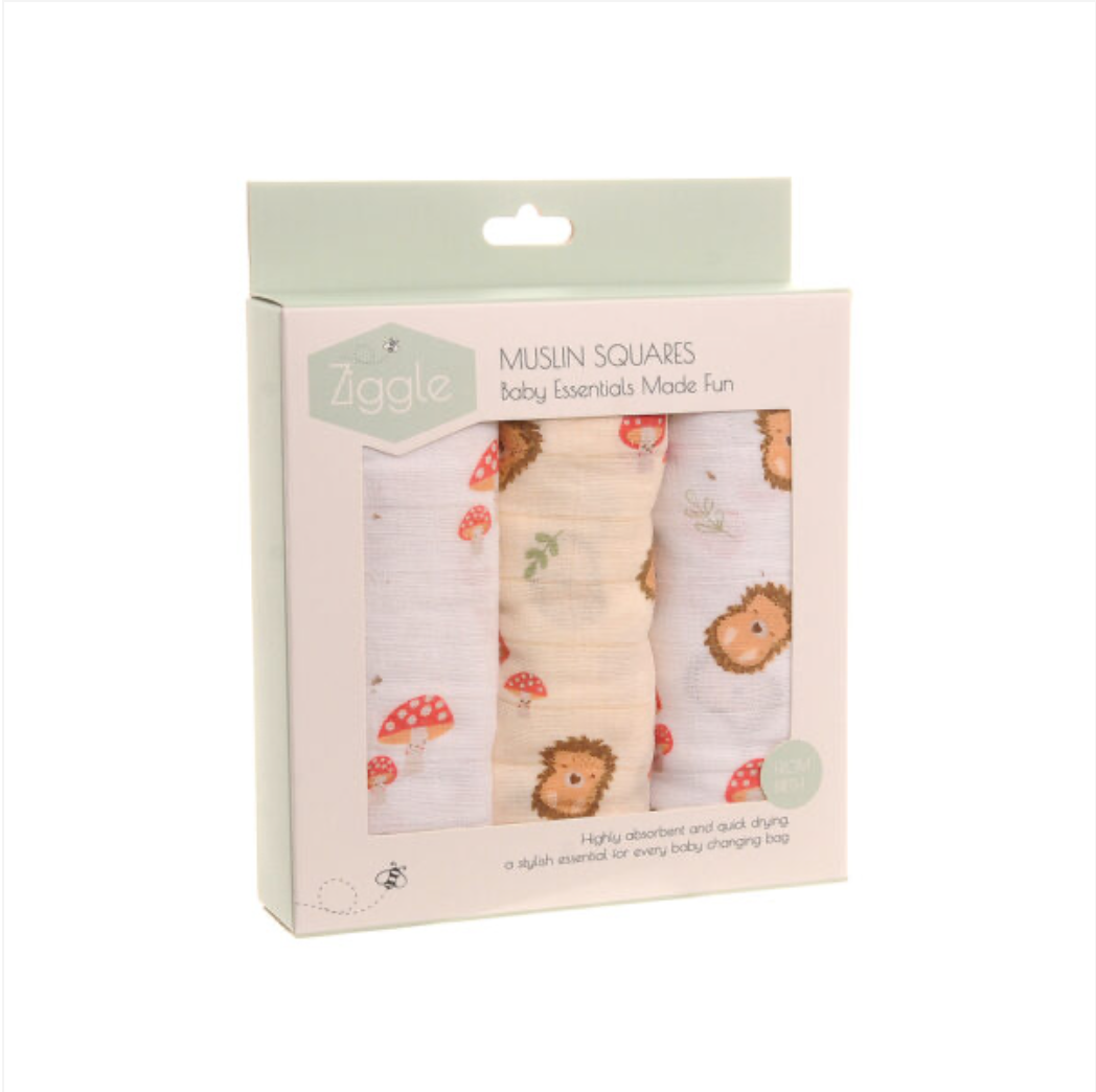 Woodland Muslin Set of 3 Boxed - Ziggle