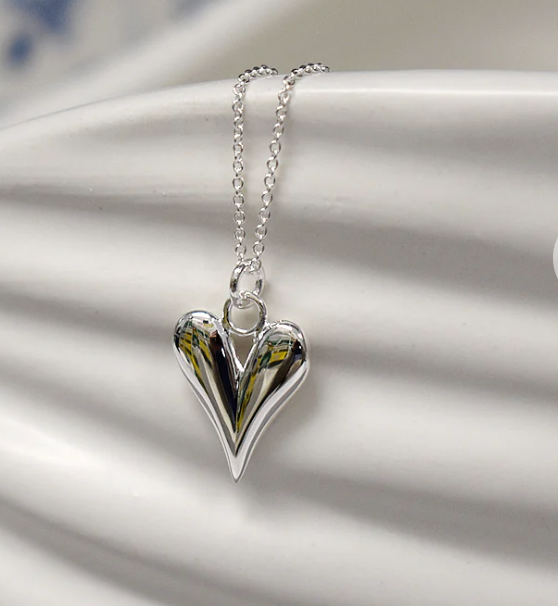 Kali Ma Bria Shaped Elongated Heart Pendant - Sterling 925 Silver