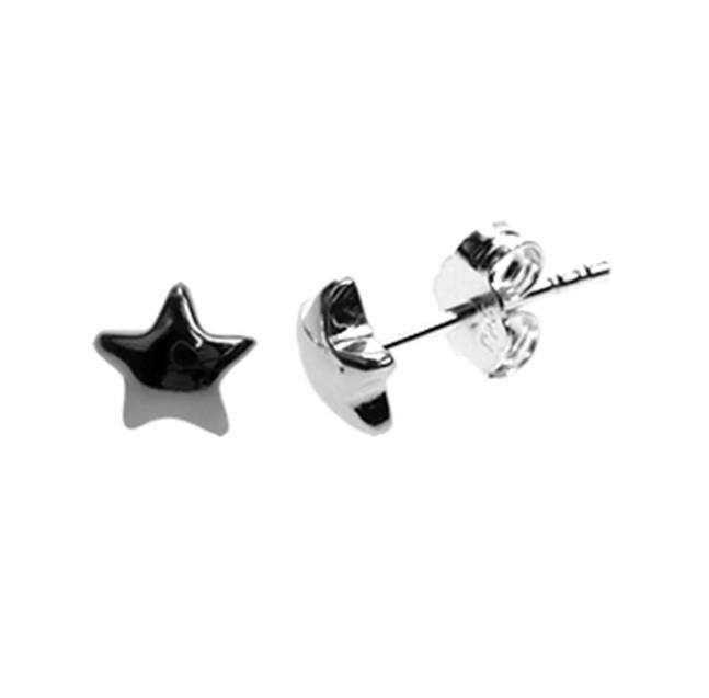 Kali Ma Faith Small Star Stud Earrings - Sterling 925 Silver