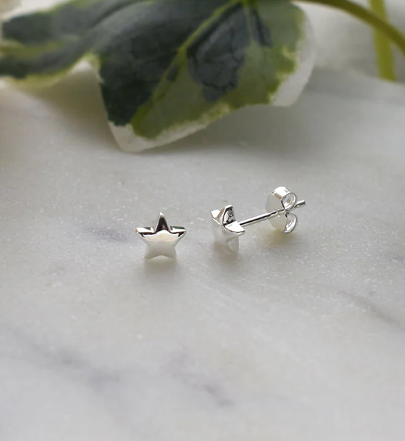 Kali Ma Faith Small Star Stud Earrings - Sterling 925 Silver