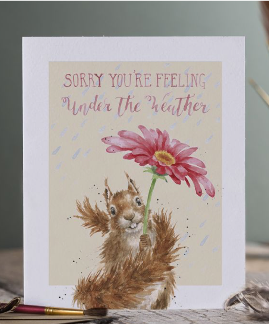 'Under the Weather' Squirrel Get Well Card - Wrendale Designs